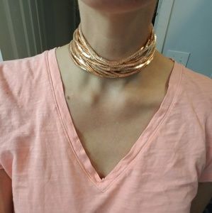 Rose Gold Multi Strand Choker